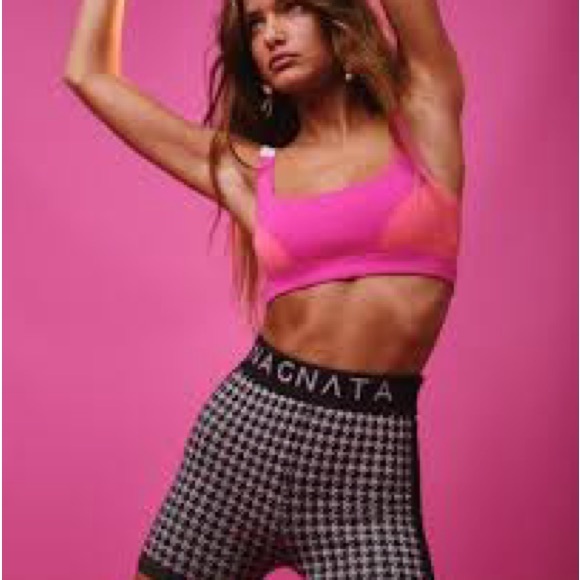 Nagnata Pink and Purple Color block Sports Bra - Picture 3 of 6